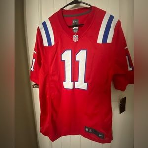 Nike Julian Edelman 11 New England Patriots Red On Field Jersey - Medium